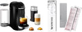 Nespresso Vertuo Plus Deluxe Coffee and Espresso Maker by Breville Piano Black with Aeroccino Milk Frother Descaling Kit