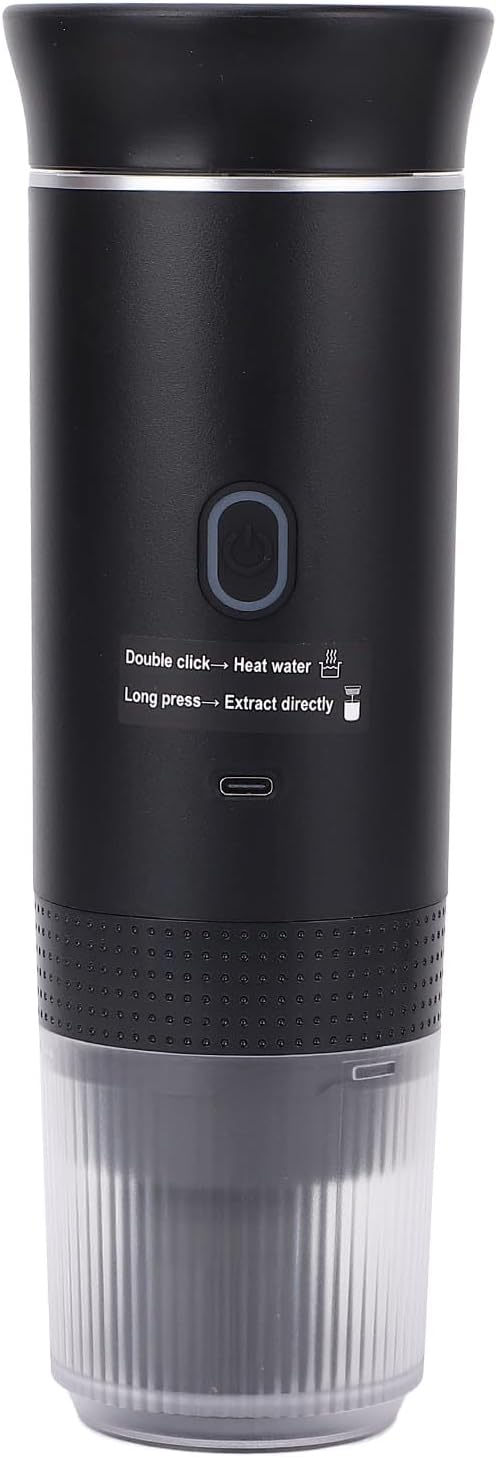 Yunir Portable Electric Coffee Machine Self Heating Travel Coffee Maker with Capsule Design 15 Bar Pressure Material Coffee Maker for Travel Office Car