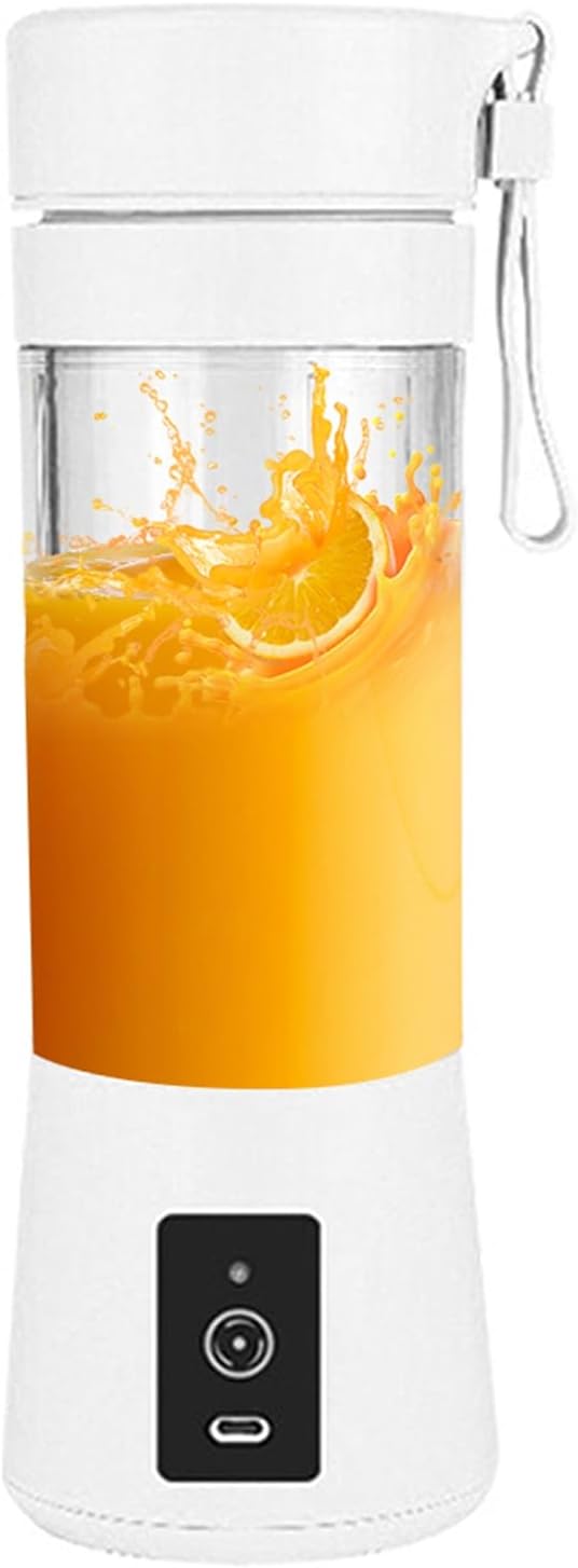 Blender Smoothie Blender with 6 Stainless Steel Blades 380ml Personal Blender for Shakes and Smoothies Baby Food Maker for Juices Baby Food Nutritious Recipe (White)
