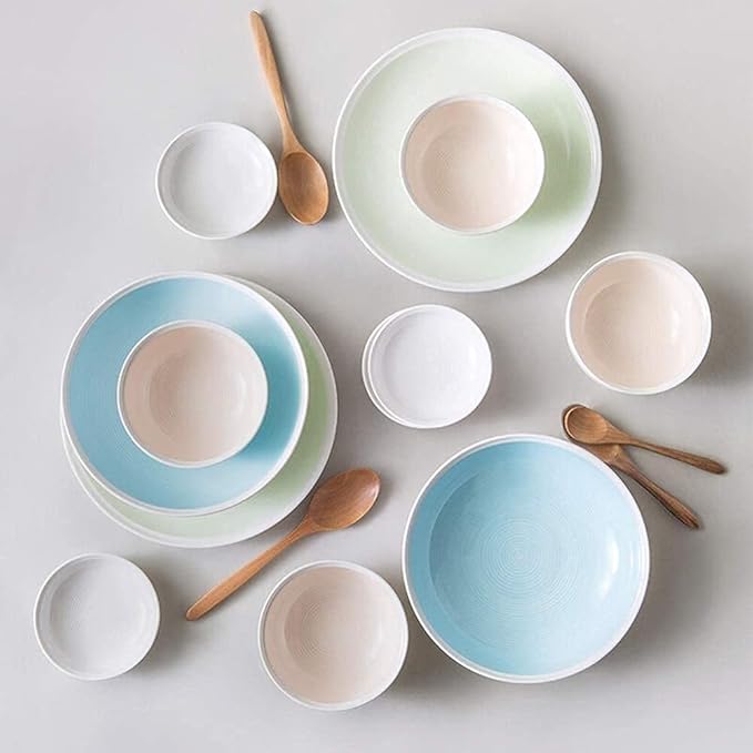 Dinnerware Sets - Luxury Gift Dishes Service Set Ceramic Dinnerware Set Plates/Bowls/Dish 12-Piece Japanese Tableware Porcelain Combination Set Family Party Restaurant