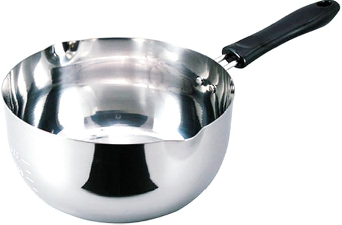 Shimomura Planning 34549 One-Handed Pot Set of 2 6.3 inches (16 cm) 7.1 inches (18 cm) Made in Japan Direct Fire Induction Compatible Comes with Spout Markings Multi-Purpose Yukihira Pot