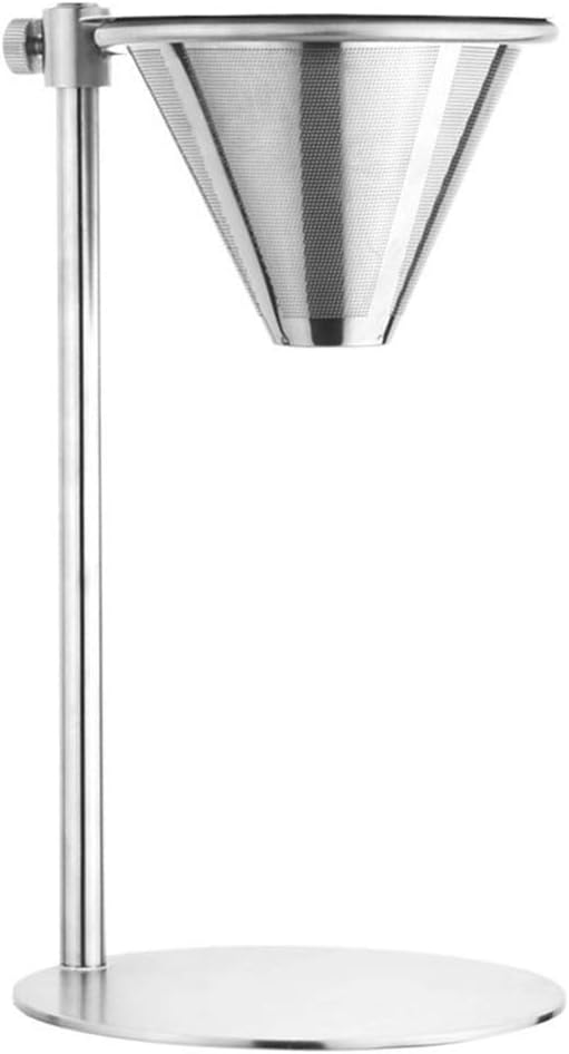 Stainless Steel Adjustable Pour Over Coffee Maker Adjustable Stand Double Layer Filter Freestanding Drip Cone Brewer and Stand Make Coffee Directly into Mug Cup or