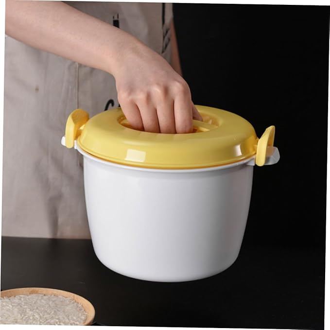 Unomor 2pcs Microwave Rice Cooker Set Food Steamer Pot with Locking Handles Large Capacity Insulated Containers for Cooking Rice Vegetables and More Plastic