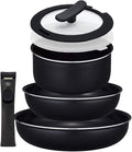 Evercook Frying Pan Set 6-Piece Set Removable Induction Compatible Binchotan Doshisha