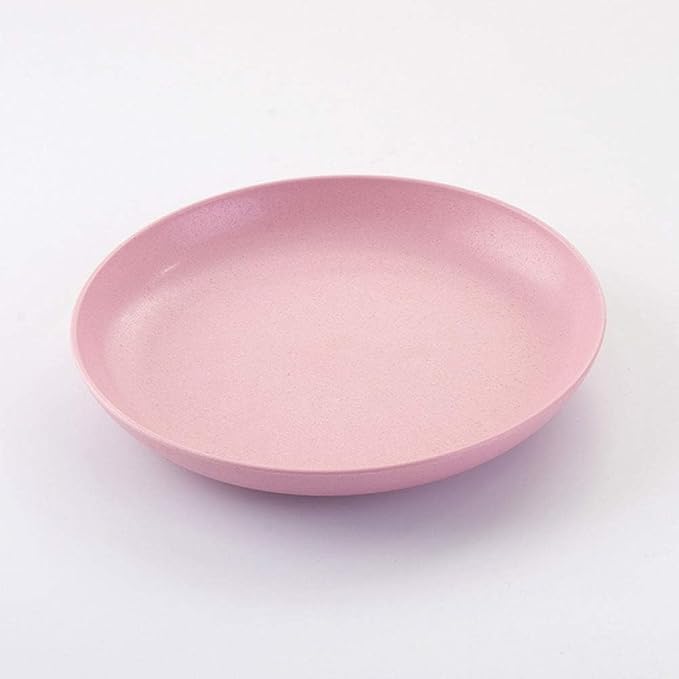 Unbreakable Tableware 4pcs Set Dinner Plates 7.5'' Round Food Plate Dish Saucer Healthy Wheat Straw Dinnerware Dishes Set GRB251G