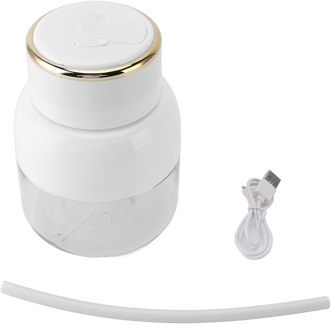 Portable Blender USB Rechargeable 800ml Juice Blender With 6 Blades Mini Juicer Cup for Shakes and Smoothies Sports Travel Gym Office(White)