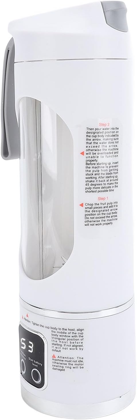 Small Travel Blender 450 Ml Easy to Use a Portable Office Squeezer Cup (White)