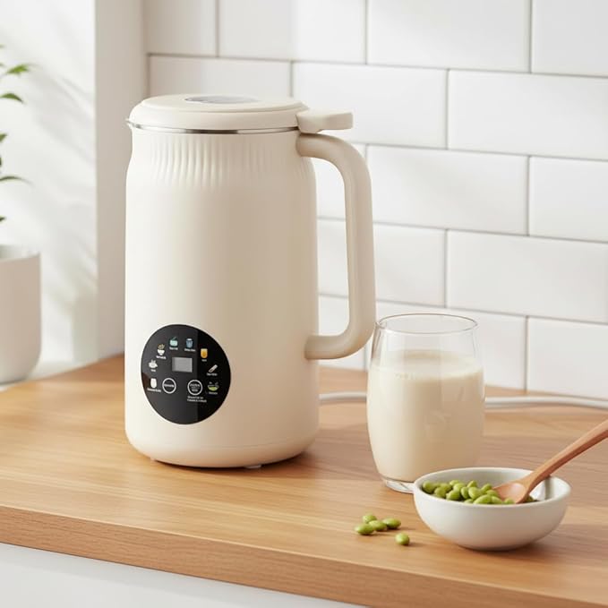 Soy Milk Maker Nut Milk Maker Blender 1.2L Homemade Soy Almond Oat Coconut Plant Based and Non Dairy Beverages Automatic Soybean Machine With Delay Start/Keep Warm/Boil Water Cream