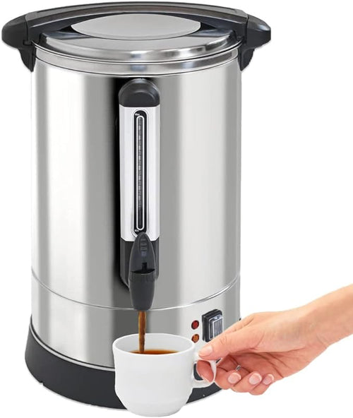 100-Cup XL Commercial Coffee Urn | Stainless Steel Coffee Maker Hot Beverage Dispenser for Catering &amp Events | Extra Large Commercial Size Coffee Brewer Broiler