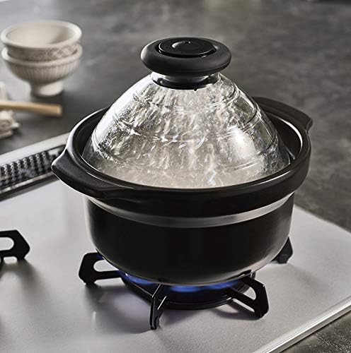 HARIO TND F-TND-200 Rice Pot with Glass Lid For 3 Cups