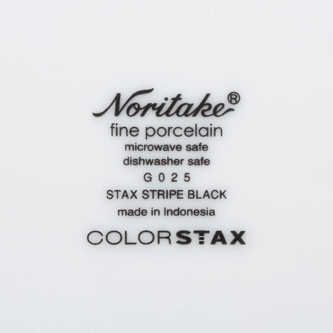 Noritake ColorStax Stripe Black 16-Piece Dinnerware Set Service for 4