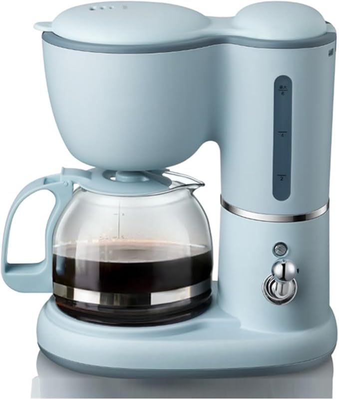 600ML Mini American Coffee Machine Fully Automatic Drip Coffee Maker Bubble Tea Maker for Household And Office 220V(Blue 220V)