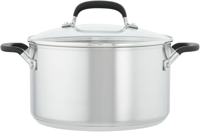 KitchenAid Stainless Steel Cookware/Pots and Pans Set 10 Piece Brushed Stainless Steel