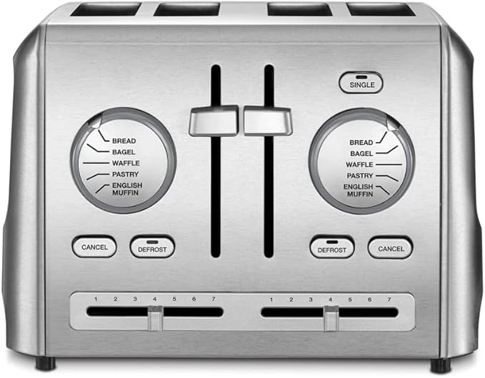Cuisinart Coffee Maker 12-Cup Glass Carafe Automatic Hot &amp Iced Coffee Maker Single Server Brewer Stainless Steel SS-16 &amp CPT-640P1 4-Slice Custom Select Toaster Stainless Steel
