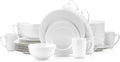 Stone Lain Alexandria 32-Piece Dinnerware Set Bone China White