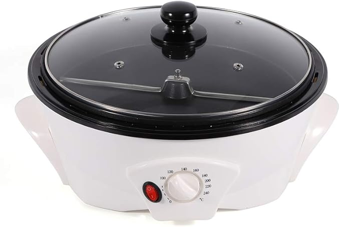 Coffee Bean Roaster Coffee Roaster Machine 500g for Home Use 0-240℃ Roasting Machine Peanut Bean Home Coffee Roaster 110V (White 800w)