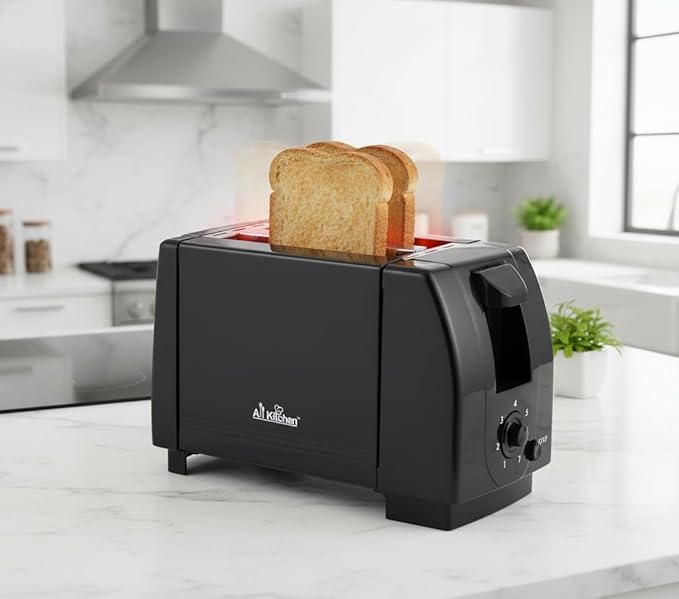 J&ampV TEXTILES Cool Touch Toaster with 6 Temperature Settings &amp Extra Wide 1.25 Slots for Bagels Waffles Specialty Breads Puff Pastry Snacks ETL Certified 2 Slices (Black)