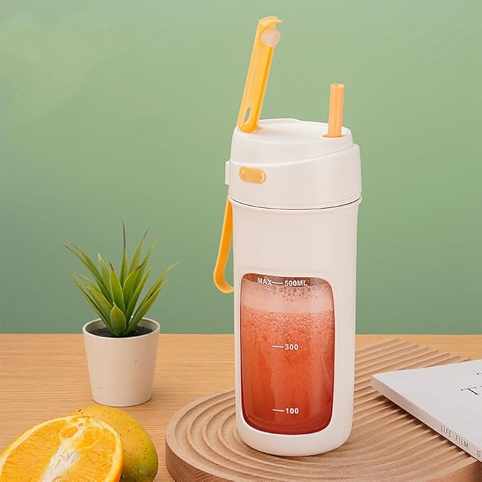 500ML Portable Blender Electric Juicers Fruit Mixers USB Rechargeable Smoothie Mini Blender Personal Juicer 10 Cutter Easy Install Easy to Use