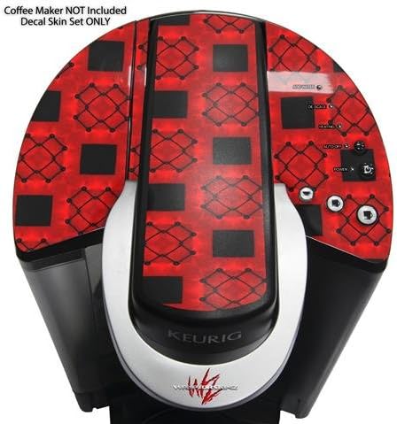 Decal Style Vinyl Skin compatible with Keurig K40 Elite Coffee Makers Criss Cross Red (COFFEE MAKER NOT INCLUDED)