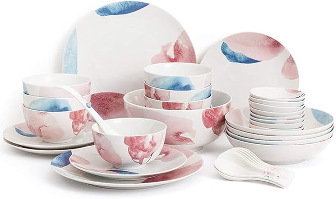 New Dinnerware SetsCeramics Dinnerware Set 36 Pieces Bone China Dinner Set - Creative Combination Porcelain Plates And Bowls Sets For Family Gathering And Housewarm