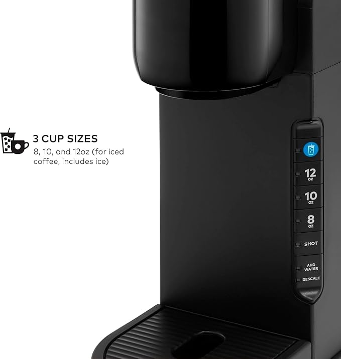 Keurigkk Café Barista Bar Single Serve Coffee Maker &amp Milk Frother | Brews Lattes Cappuccinos Coffee | | Dishwasher Safe Parts | Energy Efficient | Matte Black