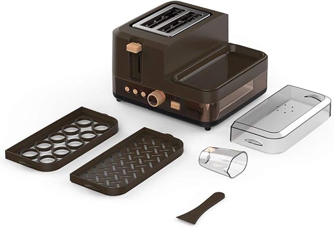 TOPCHANCES Multi-functional Electric Breakfast Sandwich Maker Toast Maker 2 -slice Bread Toaster Egg Boil Steamed and Fried for Space Saving