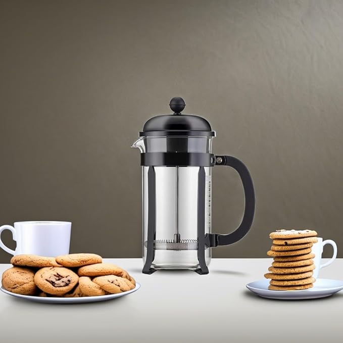 Bodum 34oz Chambord French Press Coffee Maker High-Heat Borosilicate Glass Stainless Steel Black – Made in Portugal