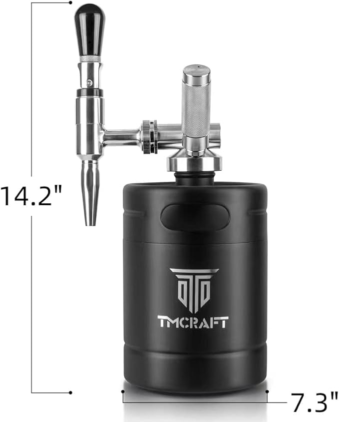 TMCRAFT 64oz Nitro Cold Brew Coffee Maker Home Brew Coffee Keg with Stainless Steel Stout Creamer Faucet &amp Pressure Relieving Valve