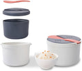 Microwave Rice Cooker 2-Layer Microwave Vegetable Steamer Non-stick 2L Rice Steamer &amp Pasta Cooker With Strainer Dishwasher Safe Microwave Steamer For Pasta Potatoes Vegetables(Orange)