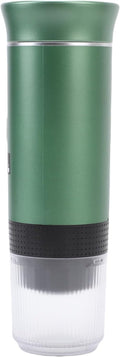 Dpofirs Portable Espresso maker Travel Electric Espresso Machine with USB C Compatible with Ground Coffee Capsule Car Self Heating Coffee Maker for RV Hiking Home (Green)