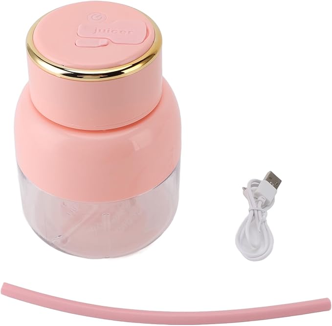 Portable Blender 800ml Personal Blenders for Shakes and Smoothies USB Rechargeable Juice Blender With 6 Blades Mini Blender Fresh Juicer Cup for Sports Travel Gym(Pink)