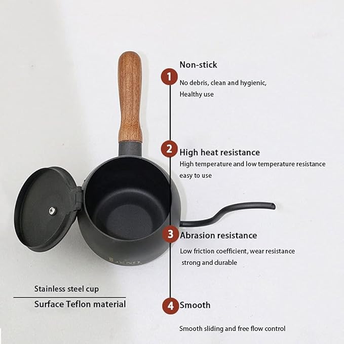 Coffee Maker 500ml Stainless Steel Kettle Home Pot Long Drip Adjustable Nozzle with Thermometer