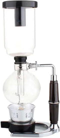 Glass Siphon Coffee Machine with Wooden Handle and Vacuum Brewing Technology for a Sturdy Heat-resistant Construction for 3 People at Home for Brewing Cold Drinks Siphon Machine