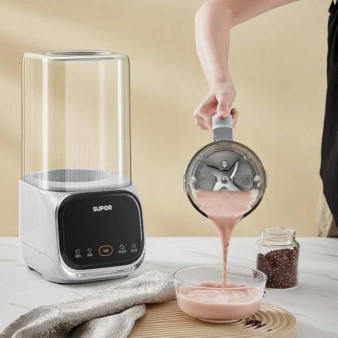 SUP0R Cooking Blender With Soundproof Shield for Soymilk &amp Juice 1.5 L Soymilk Maker