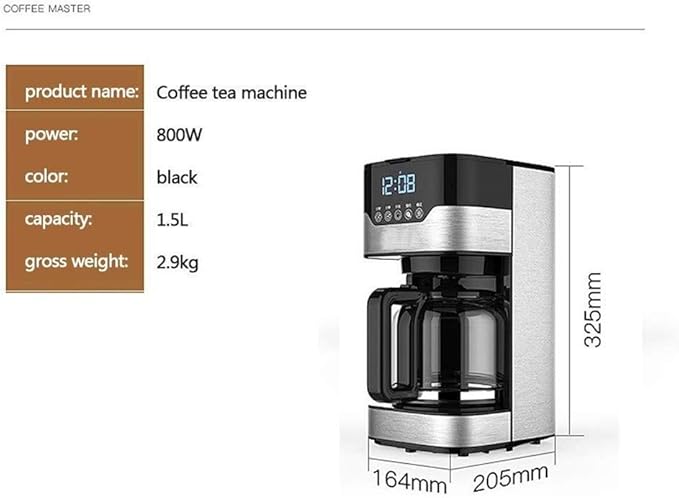 Filter Coffee Machine 1.5L Capacity Coffee Machine Drip Fully Automatic Home American Coffee Machine