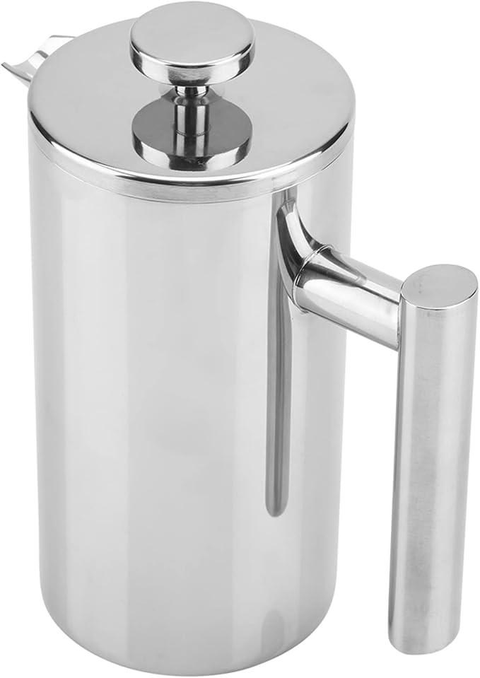 GLOGLOW French Press Practical Portable Large Capacity Double Walled Tea Pot with Filter Multifunctional Lightweight Stainless Steel Coffee Maker French Press for Home Office (800ML)