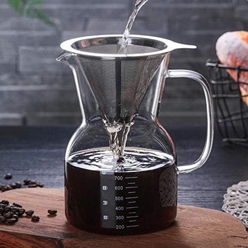 Coffee Press Glass Coffee Pot with Stainless Steel Filter Drip Brewing Coffee Pot Dripper Barista Pouring on Coffee Machine Pots