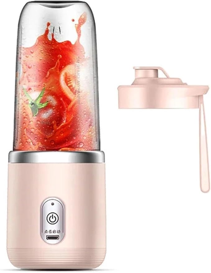 Fit for Portable Blender with 6 Blades - Travel Juicer Cup Set for Smoothies Lemon &amp Orange Squeezing Automatic Mixing Machine(Pink-b)