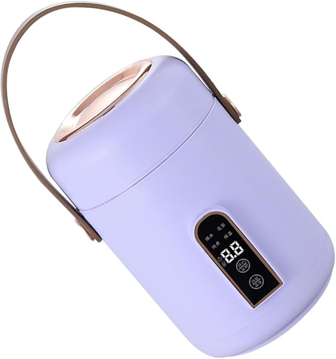 Portable Electric StewpotMultifunction Efficient Heating Mini Rice Cooker for Soup Porridge for Home Kitchen Office ()