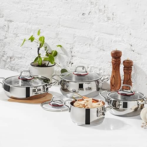 Solid Cookware Set 8 Piece Steel Cookware Set Kitchen Supplies Handy Non-Stick
