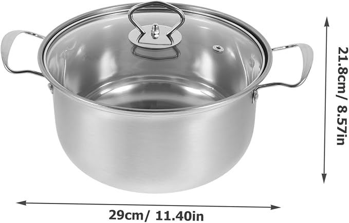 Stainless Steel Pots Pans Kitchen Cookware Set Soup Pot Frying Pan Saucepan Easy Cleaning