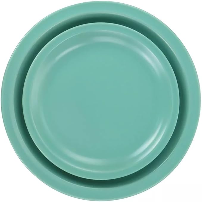 16 Piece Green Stoneware Dinnerware Set – Modern Dinner Plates Bowls and Mugs Durable Dishwasher &amp Microwave Safe Tableware for 4