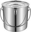 Stainless Steel Bucket with Lid Commercial Soup Bucket Household Thick Durable Large-Capacity Multi-Purpose Water Storage Bucket Used for Gas Stove/Induction CookerB25cm