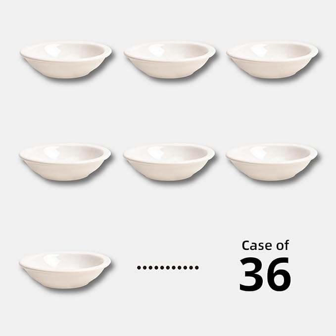 Stoneware Wide Rim Commercial Grade Dinnerware America White Fruit Bowl 3.5oz Case of 36