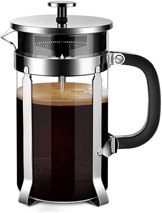 Liudan Coffee Maker French Coffee Machine-304 Durable Stainless Steel Heat Resistant Borosilicate Glass Coffee Machine Filter Household Coffee Machine Tea French Coffee Maker Coffee Press