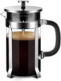Liudan Coffee Maker French Coffee Machine-304 Durable Stainless Steel Heat Resistant Borosilicate Glass Coffee Machine Filter Household Coffee Machine Tea French Coffee Maker Coffee Press