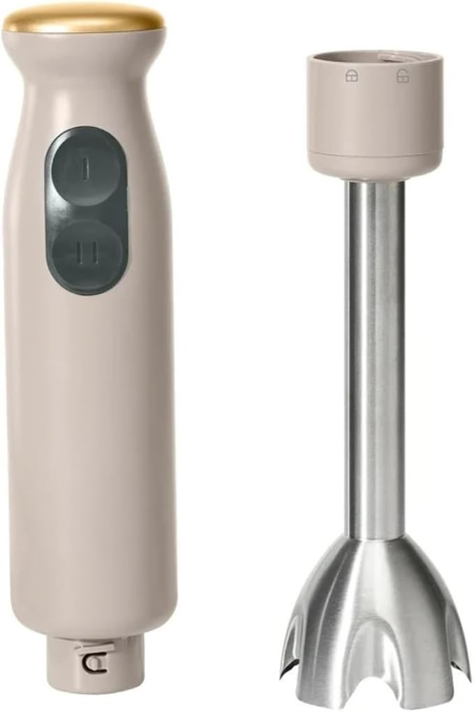 Cordless Hand Blender with 2-Cup Chopper Whisk &amp Large Measuring Cup Perfect for Cooking Smoothies Sauces Purees and Meal Prep (Porcini Taupe)