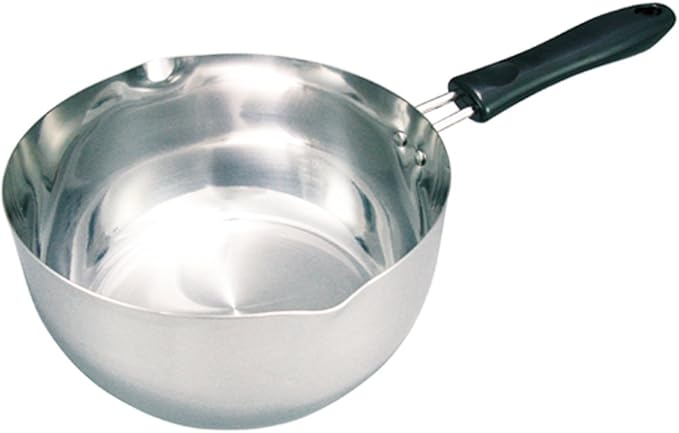 Shimomura Planning 31214 One-Handed Pot 7.1 inches (18 cm) Graduated (Made in Japan) Direct Fire Induction Compatible Includes Spout Marks Mirror Finish Multi-purpose Yukihira Pot Miso Soup