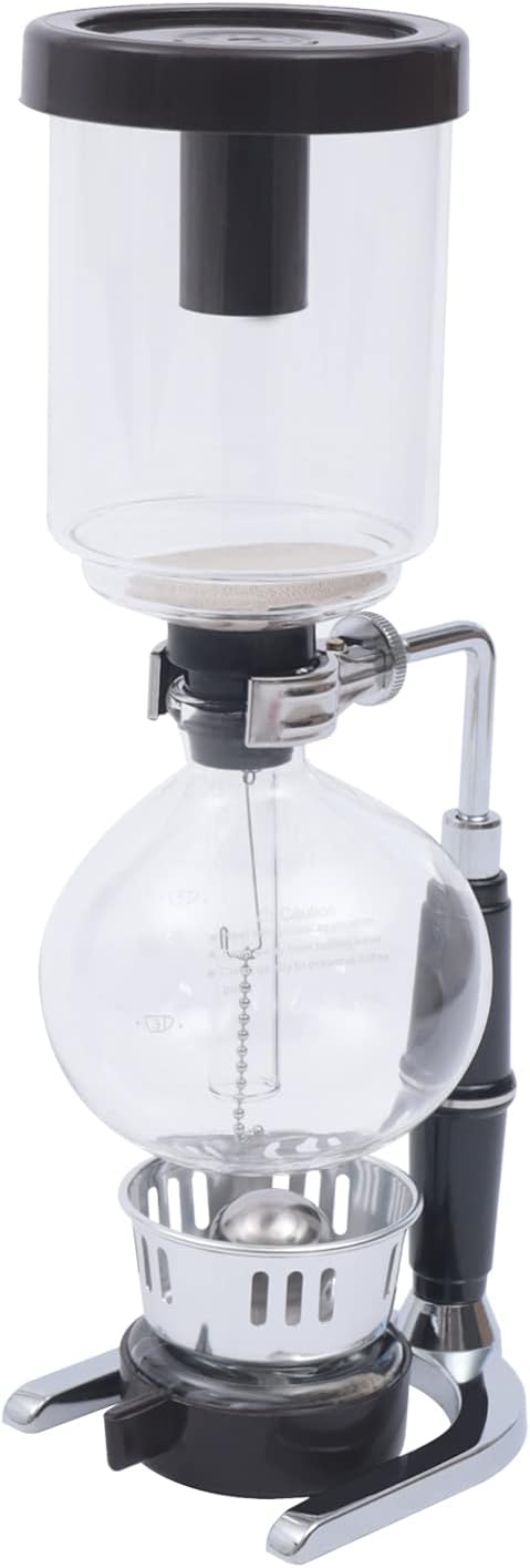 TFCFL Syphon Coffee Maker 5-Cup Unique Tabletop Glass Vacuum Siphon Pot Syphon Coffee Tea Brewer with Clear Burner