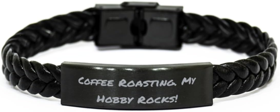 Inspire Coffee Roasting Braided Leather Bracelet Coffee Roasting. My Hobby! Present For Men Women Epic Gifts From Friends Coffee beans Coffee machine Coffee grinder Coffee maker